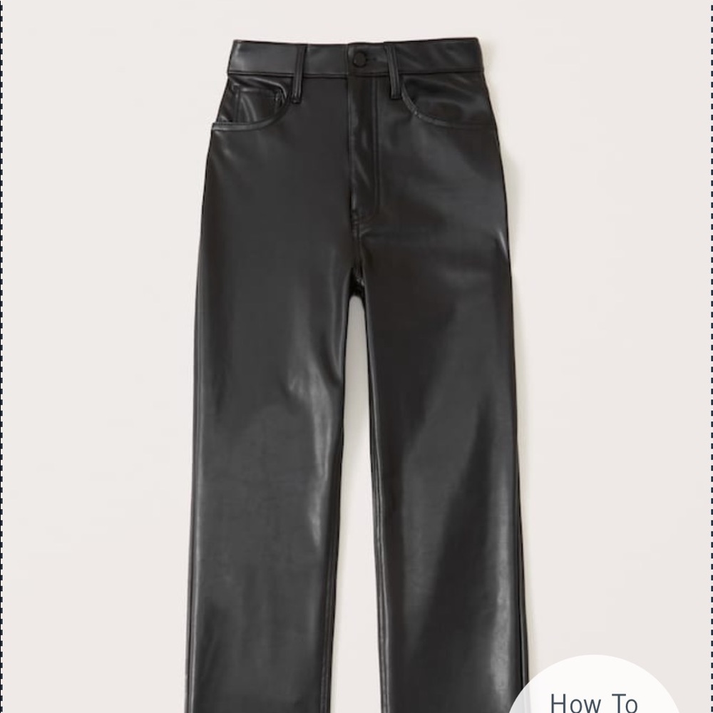 Vegan Leather Ankle Straight Pants